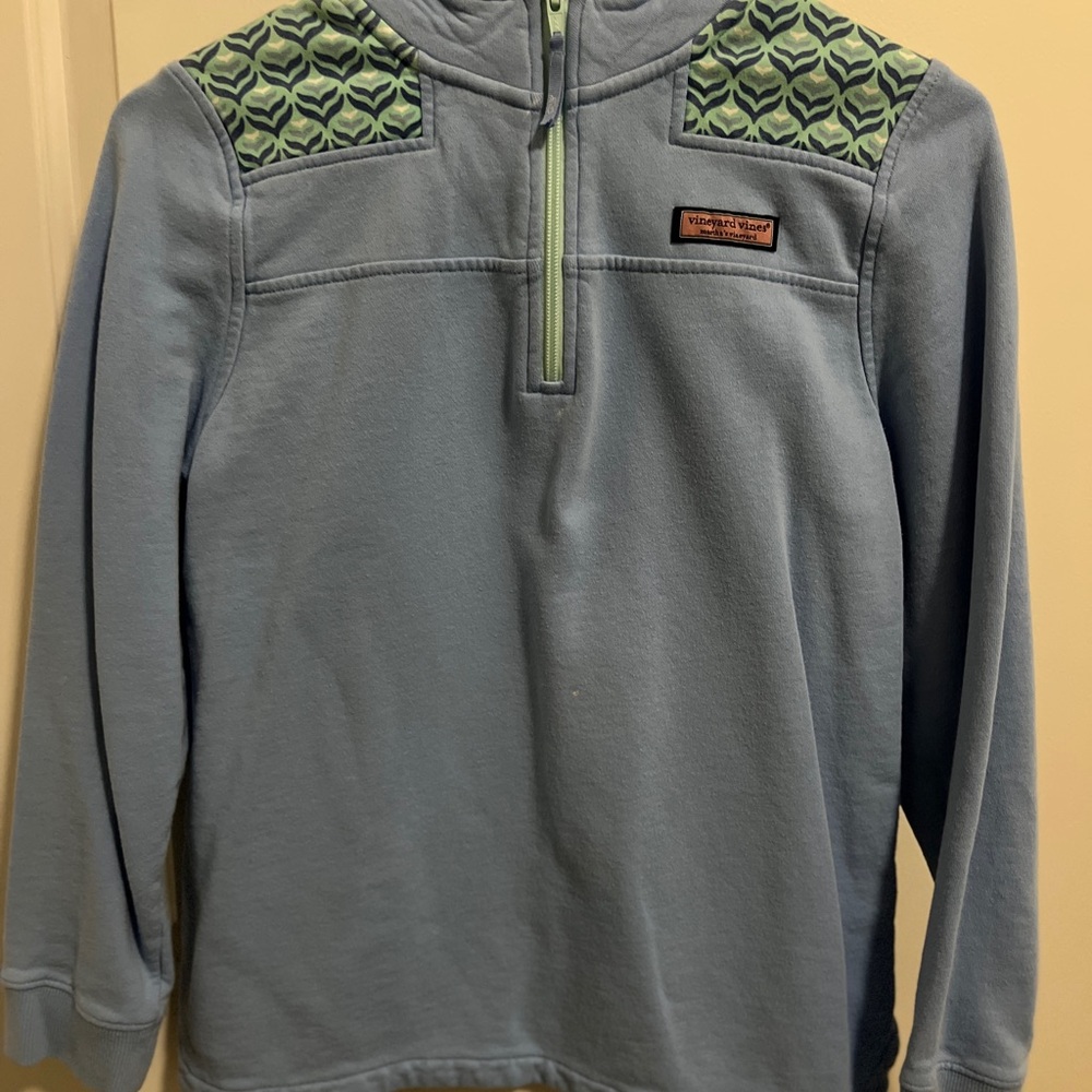 Girl’s Size 16 Blue Half-Zip Vineyard Vines Sweater